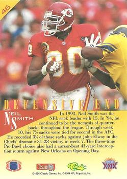 1995 Classic NFL Experience #46 Neil Smith Back