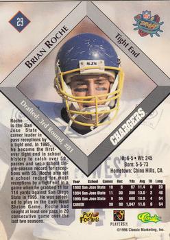 1996 Classic NFL Rookies #29 Brian Roche Back
