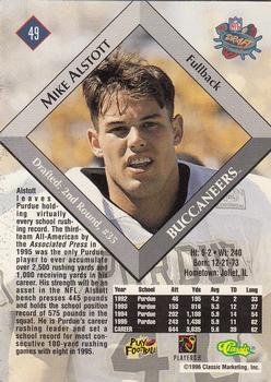 1996 Classic NFL Rookies #49 Mike Alstott Back