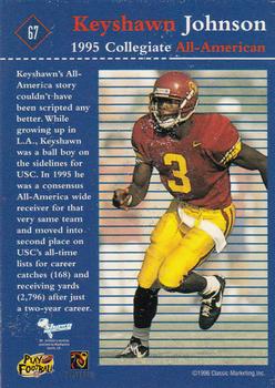 1996 Classic NFL Rookies #67 Keyshawn Johnson Back