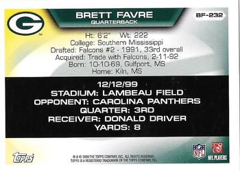 2008 Topps - Brett Favre Collection #BF-232 Brett Favre Back
