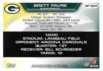 2008 Topps - Brett Favre Collection #BF-234 Brett Favre Back