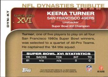 2008 Topps - NFL Dynasties Tribute #DYN-KT Keena Turner Back