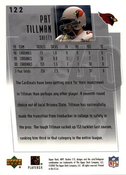 2001 Upper Deck Rookie F/X #122 Pat Tillman Back