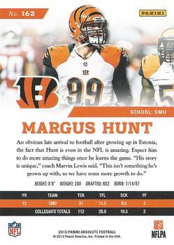 2013 Panini Absolute #162 Margus Hunt Back