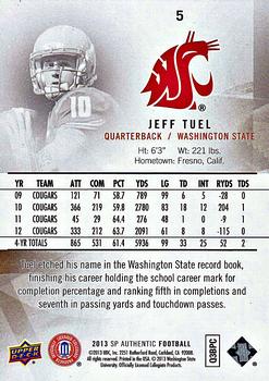 2013 SP Authentic #5 Jeff Tuel Back