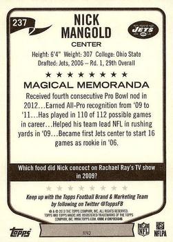 2013 Topps Magic #237 Nick Mangold Back