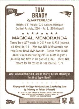 2013 Topps Magic #250 Tom Brady Back