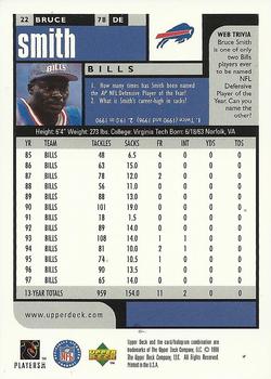 1998 UD Choice Previews #22 Bruce Smith Back