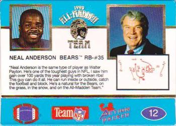 1990 Action Packed All-Madden #12 Neal Anderson  Back