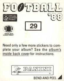 1988 Panini Stickers #29 Reggie Williams Back