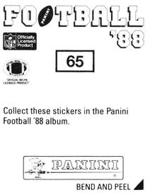 1988 Panini Stickers #65 Steve Brown Back