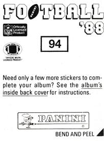 1988 Panini Stickers #94 Carlos Carson Back
