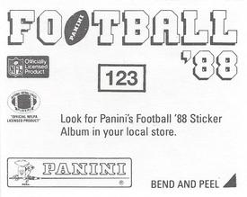 1988 Panini Stickers #123 Miami Dolphins Action Back