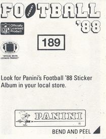 1988 Panini Stickers #189 Lionel James Back