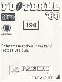1988 Panini Stickers #194 Lee Williams Back