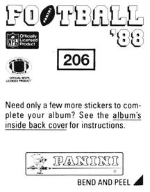 1988 Panini Stickers #206 Steve Largent Back