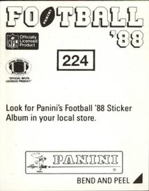 1988 Panini Stickers #224 Jim Arnold Back