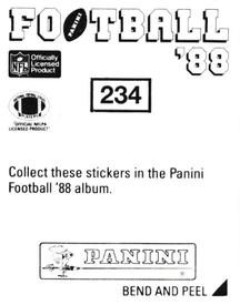 1988 Panini Stickers #234 Rick Bryan Back