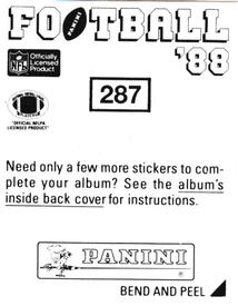1988 Panini Stickers #287 Chuck Long Back