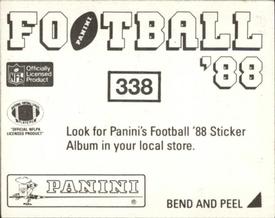 1988 Panini Stickers #338 New Orleans Saints Action Back
