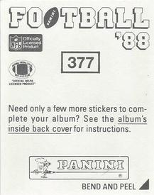 1988 Panini Stickers #377 Anthony Toney Back