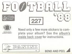 1988 Panini Stickers #227 Hanford Dixon / Frank Minnifield Back