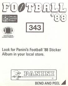 1988 Panini Stickers #343 Dalton Hilliard Back