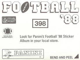 1988 Panini Stickers #398 San Francisco 49ers Action Back