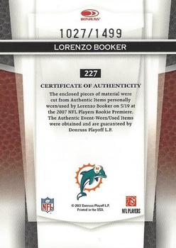 2007 Leaf Certified Materials #227 Lorenzo Booker Back