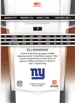 2007 Leaf Certified Materials #7 Eli Manning Back