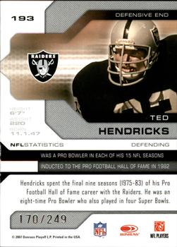 2007 Leaf Limited #193 Ted Hendricks Back