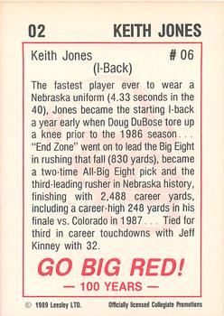 1989 Leesley Nebraska Cornhuskers 100 #2 Keith 