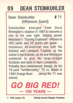 1989 Leesley Nebraska Cornhuskers 100 #9 Dean Steinkuhler Back