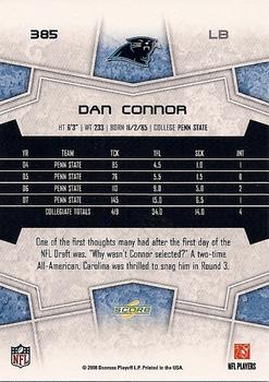 2008 Score #385 Dan Connor Back