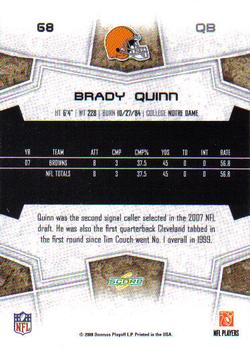 2008 Score #68 Brady Quinn Back