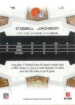 2008 Score #74 D'Qwell Jackson Back