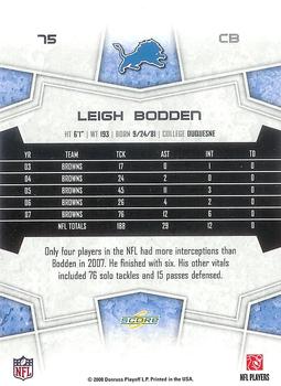 2008 Score #75 Leigh Bodden Back