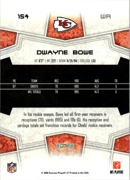 2008 Score #154 Dwayne Bowe Back