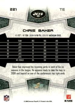 2008 Score #221 Chris Baker Back