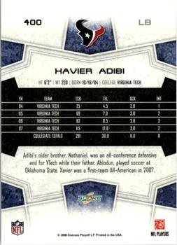 2008 Score #400 Xavier Adibi Back