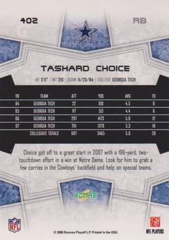 2008 Score #402 Tashard Choice Back