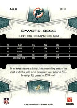 2008 Score #438 Davone Bess Back