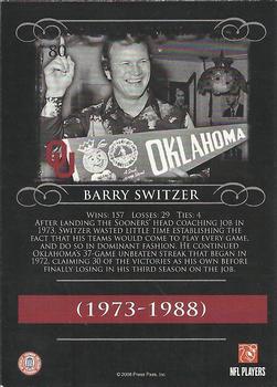 2008 Press Pass Legends #80 Barry Switzer Back