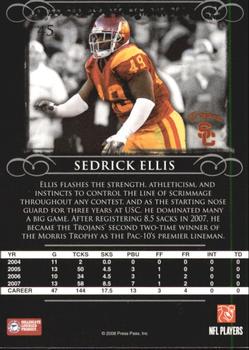 2008 Press Pass Legends #45 Sedrick Ellis Back