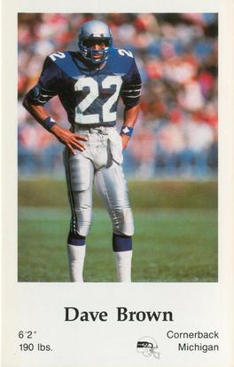 1985 Seattle Seahawks Police #NNO Dave Brown Front
