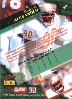 1995 Signature Rookies  #1 Derrick Alexander Back