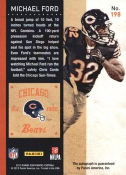 2013 Panini Contenders #198 Michael Ford Back