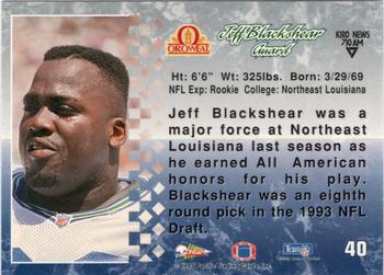 1993 Pacific Oroweat Seattle Seahawks #40 Jeff Blackshear Back
