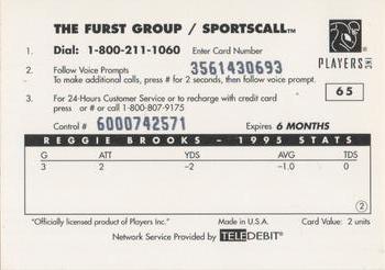 1996 Sportscall Phone Cards #65 Reggie Brooks Back